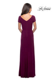 Picture of: Jersey Evening Dress with Side Knot Detail and Ruching in Dark Berry, Style: 27872, Detail Picture 2