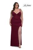 Picture of: Flattering Curve Dress with Corset Top and Ruched Skirt in Dark Berry, Style: 33015, Detail Picture 5