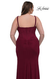 Picture of: Flattering Curve Dress with Corset Top and Ruched Skirt in Dark Berry, Style: 33015, Detail Picture 6