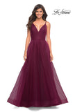 Picture of: A-line Tulle Gown with V Neckline and Pockets in Purple, Style: 30180, Detail Picture 8