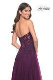 Picture of: Rhinestone Tulle A-Line Gown with Lace Bodice in Jewel Tones in Dark Berry, Style: 32253, Detail Picture 9