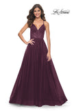 Picture of: A-Line Prom Dress with Illusion Ruched Bodice in Dark Berry, Style: 31457, Detail Picture 11