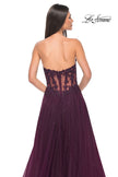Picture of: A-Line Tulle Ballgown with Lace Illusion Bodice in Dark Berry, Style: 32313, Detail Picture 11