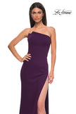 Picture of: Chic Jersey Dress with Asymmetrical Neckline and Sheer Back in Dark Berry, Style 32849, Detail Picture 13
