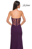 Picture of: Chic Jersey Dress with Asymmetrical Neckline and Sheer Back in Dark Berry, Style 32849, Detail Picture 14