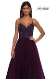 Picture of: Rhinestone Embellished Bodice Prom Dress with Full Skirt in Dark Berry, Style: 32668, Detail Picture 18
