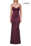 Picture of: Ruched Satin Gown with Sweetheart Neckline and Lace-Up Back in Dark Berry, Style: 33764, Detail Picture 23