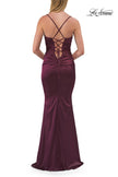 Picture of: Ruched Satin Gown with Sweetheart Neckline and Lace-Up Back in Dark Berry, Style: 33764, Detail Picture 24
