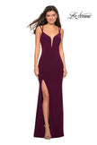 Picture of: Sultry Long Dress with Intricate Strappy Back in Burgundy, Style: 27072, Detail Picture 1