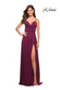 Picture of: Elegant Criss-Cross Ruched Bodice Jersey Dress in Dark Berry, Style: 30571, Detail Picture 3