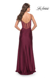 Picture of: Illusion Bodice Dress with Boning and Twist Detail in Dark Berry, Style: 31229, Detail Picture 3