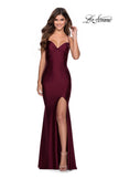Picture of: Form Fitting Prom Dress with Ruched Bow Bodice in Burgundy, Style: 28536, Detail Picture 4