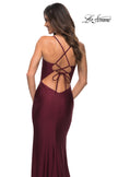 Picture of: Prom Dress Embellished with Jewels and Draped Neckline in Dark Berry, Detail Picture 4
