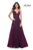 Picture of: Tulle Prom Dress with Lace Detail in Dark Berry, Style: 32303, Detail Picture 4