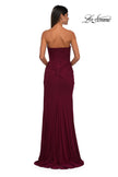 Picture of: Chic Strapless Net Jersey Evening Dress with Slit in Dark Berry, Style: 33116, Detail Picture 4