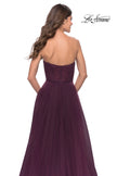 Picture of: Illusion Bodice A-line Gown with Boning and Defined Cups in Dark Berry, Style: 31205, Detail Picture 5