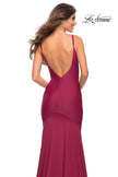 Picture of: Chic Luxe Jersey Gown with Train and V Back in Dark Berry, Detail Picture 6