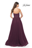 Picture of: Strapless Sweetheart A-Line Corset Prom Dress in Dark Berry, Style: 31971, Detail Picture 7