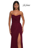 Picture of: Chic Strapless Net Jersey Evening Dress with Slit in Dark Berry, Style: 33116, Detail Picture 7