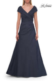 Picture of: Off-the-Shoulder Stretch Taffeta A-Line Gown in Dark Blue, Style: 33446, Detail Picture 15