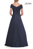Picture of: Off-the-Shoulder Stretch Taffeta A-Line Gown in Dark Blue, Style: 33446, Detail Picture 16