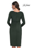 Picture of: Short Simple Jersey Dress with Flattering Ruching in Dark Emerald, Style: 31015, Detail Picture 8