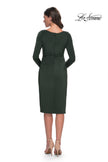 Picture of: Short Simple Jersey Dress with Flattering Ruching in Dark Emerald, Style: 31015, Detail Picture 2