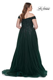 Picture of: Off The Shoulder Tulle Plus Size Gown with Lace in Dark Emerald, Style: 28950, Detail Picture 8