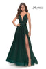 Picture of: Tulle Ball Gown with Side Cut Outs and High Slit in Dark Emerald, Style: 31347, Main Picture