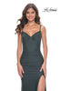 Picture of: Bustier Jersey Dress with Ruching and High Neckline in Dark Emerald, Style: 32238, Main Picture