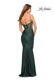 Picture of: Rhinestone Beaded Prom Dress with Illusion Sides and Back in Dark Emerald, Style: 30589, Detail Picture 8