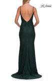 Picture of: Rhinestone Lace Gown with Draped Neckline and Open Back in Dark Emerald, Style: 33264, Detail Picture 9