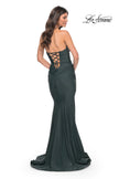 Picture of: Simple Jersey Mermaid Prom Dress with Structured Hem in Green, Style: 32289, Detail Picture 10