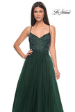 Picture of: Beautiful Rhinestone Beaded Illusion Top Tulle Prom Dress in Dark Emerald, Style: 32020, Detail Picture 14
