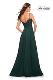 Picture of: A-line Gown with Sheer Floral Embellished Bodice in Emerald in Dark Emerald, Style: 30639, Back Picture