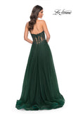 Picture of: A-Line Tulle Ballgown with Lace Illusion Bodice in Green, Style: 32313, Back Picture