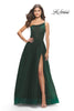 Picture of: One Shoulder A-Line Tulle Gown with Sheer Bodice in Dark Emerald, Style: 31069, Detail Picture 1