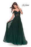 Picture of: A-Line Gown with Beautiful Beaded Lace Applique in Dark Emerald, Style: 31346, Detail Picture 1