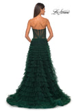 Picture of: A-Line Ruffle Tulle Prom Dress with Sweetheart Top in Dark Emerald, Style: 32283, Detail Picture 2
