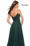 Picture of: A-line Gown with Sheer Floral Embellished Bodice in Emerald in Dark Emerald, Style: 30639, Detail Picture 3