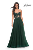 Picture of: A-Line Tulle Ballgown with Lace Illusion Bodice in Green, Style: 32313, Detail Picture 4