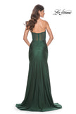 Picture of: Rhinestone Embellished Gown with Ruched Skirt in Dark Emerald, Style: 32316, Detail Picture 4