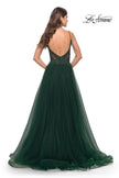 Picture of: A Line Tulle Gown with Lace Bodice and V Back in Dark Emerald, Style: 31507, Detail Picture 5