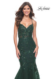 Picture of: Mermaid Prom Dress with Sequin Beaded Applique in Dark Emerald, Style: 32033, Detail Picture 5