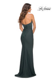 Picture of: Sweetheart Strapless Gown with Side Ruching in Dark Emerald, Detail Picture 6