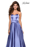 Picture of: Strapless Metallic Prom Gown with Empire Waist in Dark Periwinkle, Style: 27506, Detail Picture 4