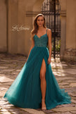 Picture of: Rhinestone Embellished Bodice Prom Dress with Full Skirt in Dark Teal, Style: 32668, Main Picture