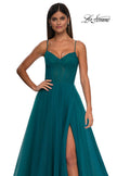 Picture of: Prom Dress with Sparkle Tulle and Ruched Corset Top in Dark Teal, Style: 32680, Detail Picture 10