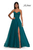 Picture of: Prom Dress with Sparkle Tulle and Ruched Corset Top in Dark Teal, Style: 32680, Detail Picture 4