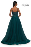 Picture of: Beautiful A-line Prom Dress with Rhinestone Encrusted Corset Top in Dark Teal, Style: 32754, Detail Picture 6